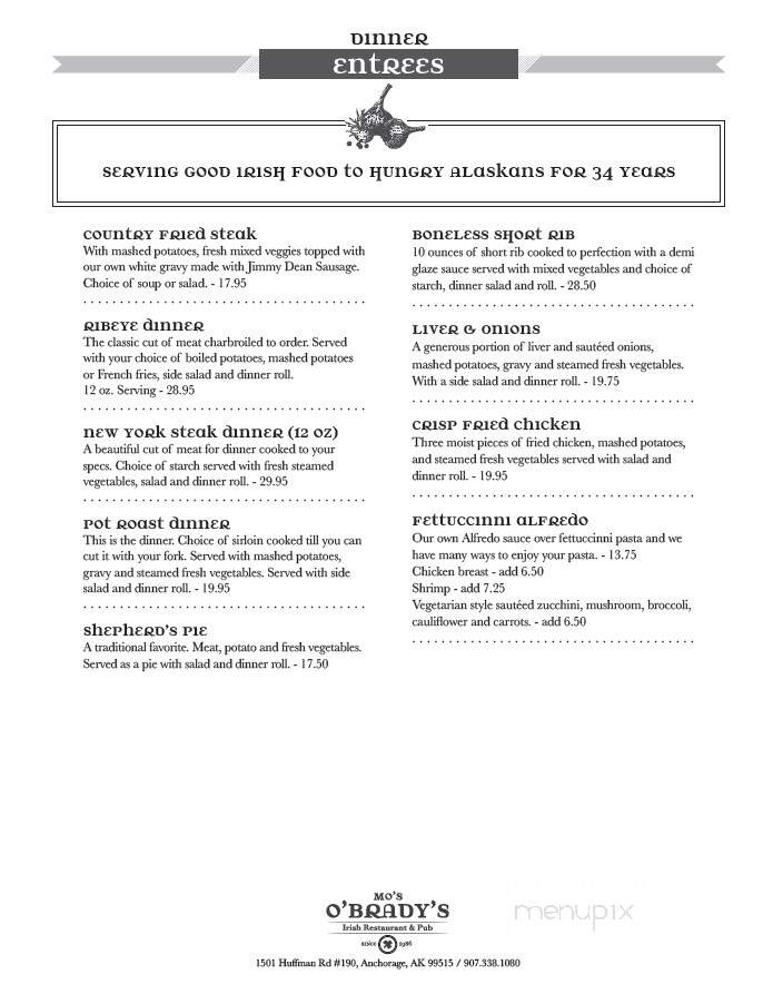 Mo's O'Brady's - Anchorage, AK menu_pic