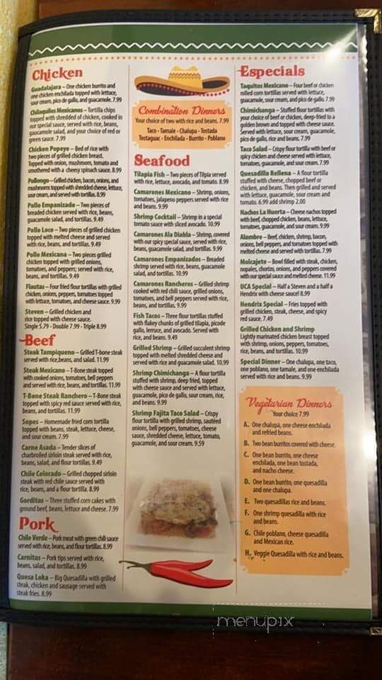 La Huerta Mexican Restaurant - Conway, AR menu_pic
