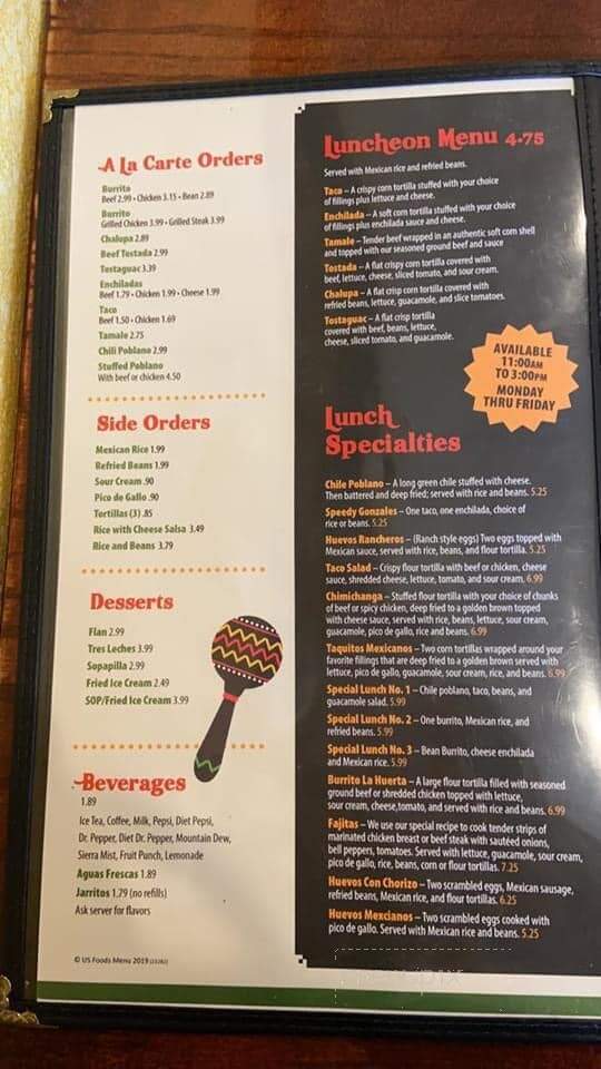 La Huerta Mexican Restaurant - Conway, AR menu_pic