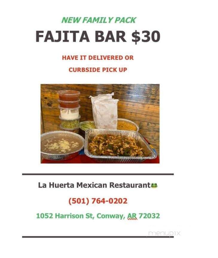 La Huerta Mexican Restaurant - Conway, AR menu_pic