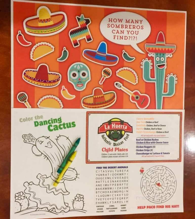 La Huerta Mexican Restaurant - Conway, AR menu_pic
