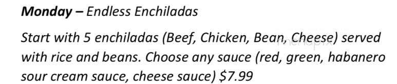 La Huerta Mexican Restaurant - Conway, AR menu_pic