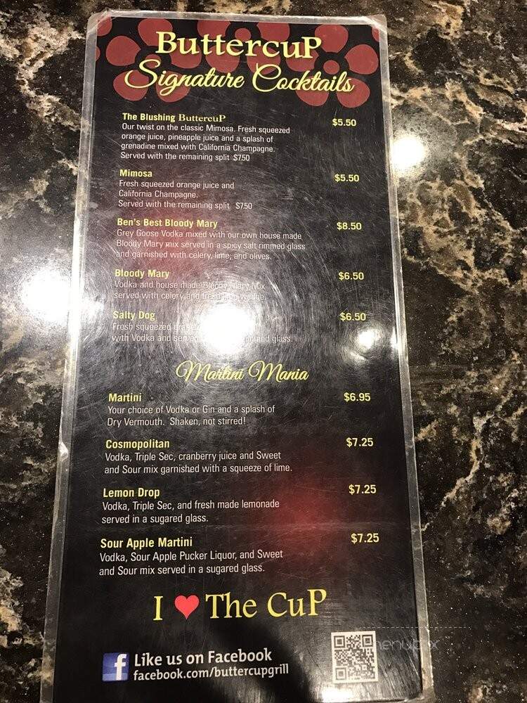 Buttercup Grill & Bar - Concord, CA menu_pic