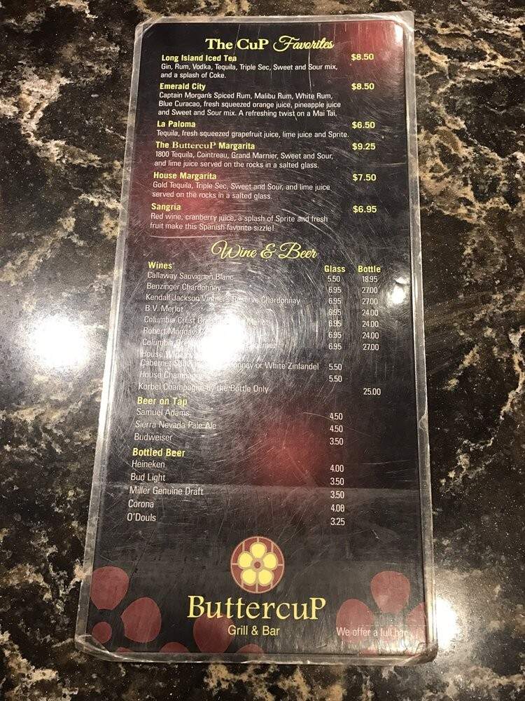 Buttercup Grill & Bar - Concord, CA menu_pic