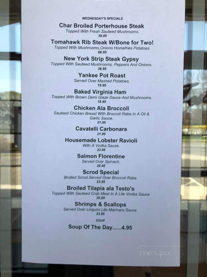 Testo's Restaurant - Bridgeport, CT menu_pic