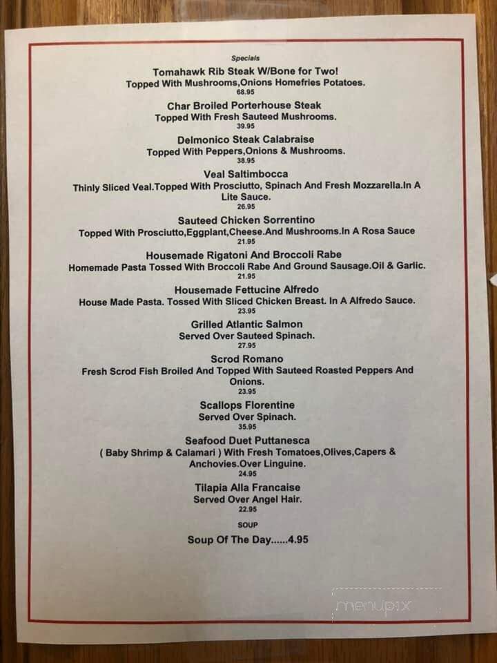 Testo's Restaurant - Bridgeport, CT menu_pic