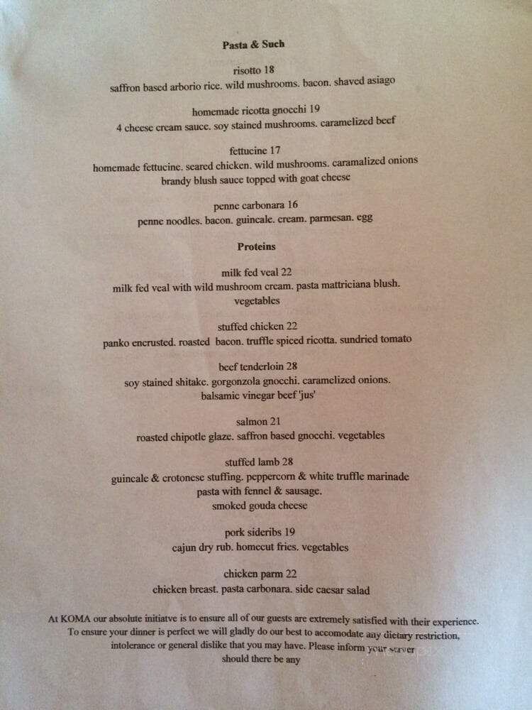 Koma Restaurant - Windsor, ON