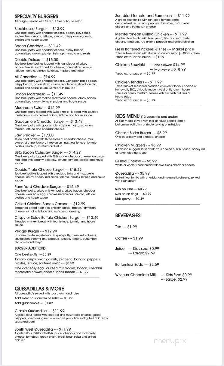 Cravings Restaurant - Stonewall, MB menu_pic