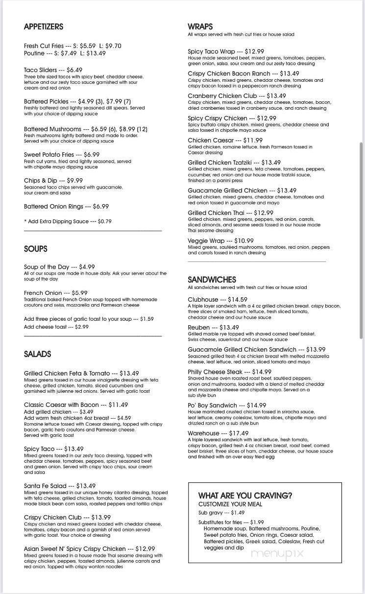 Cravings Restaurant - Stonewall, MB menu_pic
