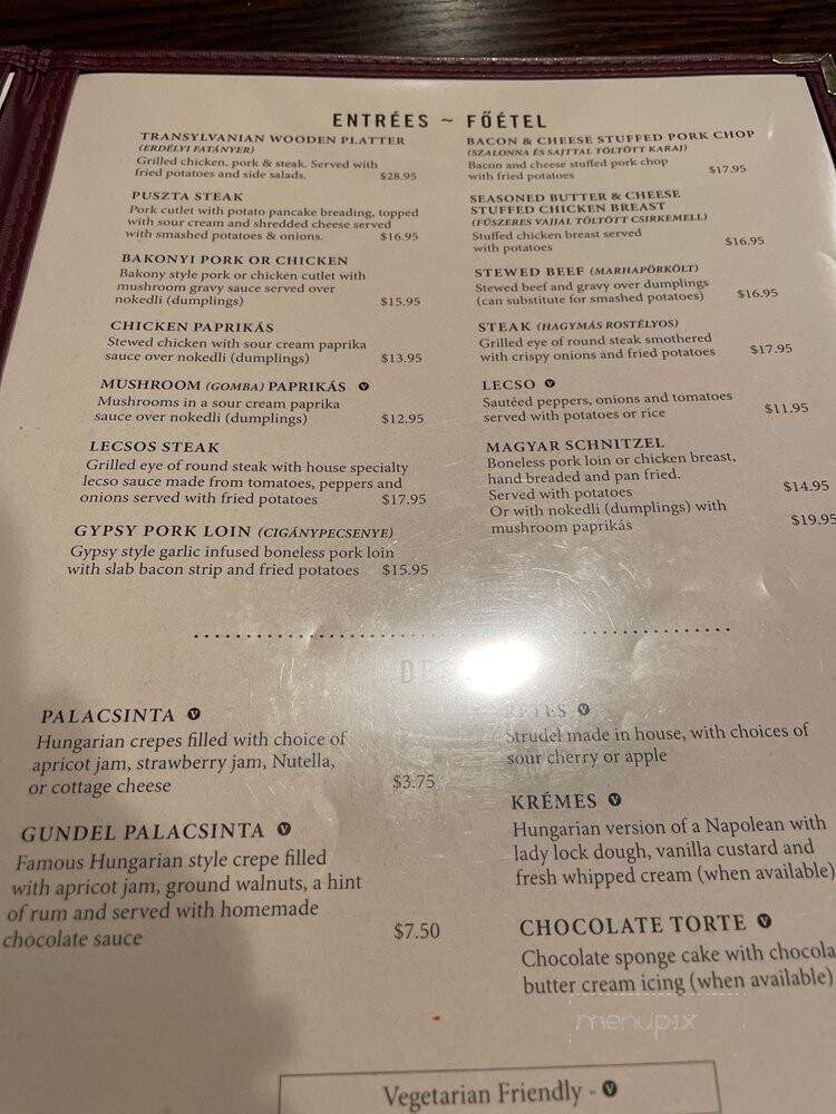 Huszar - Pittsburgh, PA menu_pic