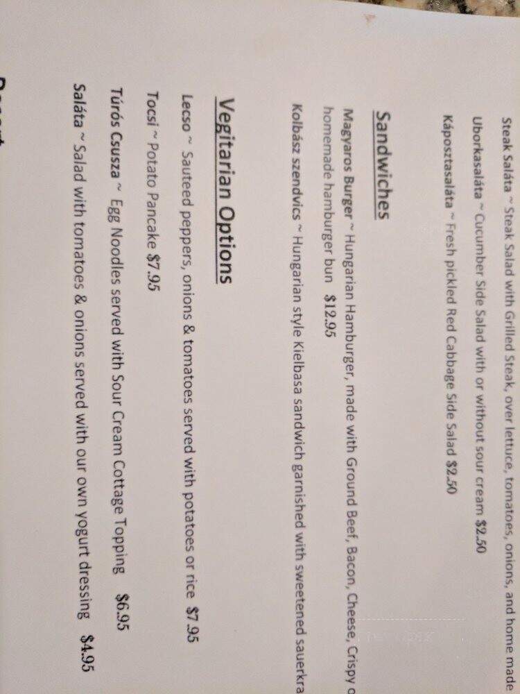 Huszar - Pittsburgh, PA menu_pic