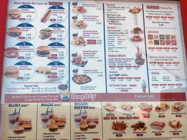 Bumpers Drive In - Ruleville, MS menu_pic