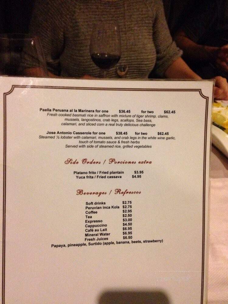 Paracas Peruvian - Toronto, ON menu_pic