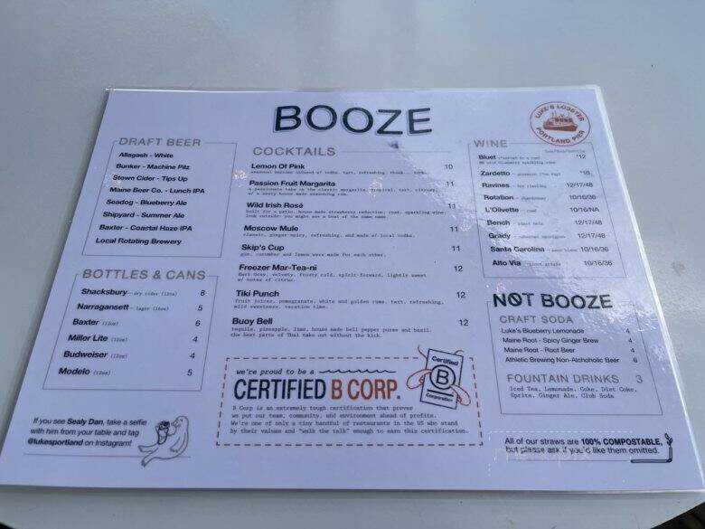 Luke's Lobster Portland Pier - Portland, ME menu_pic
