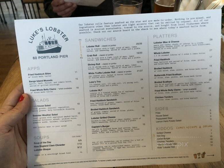 Luke's Lobster Portland Pier - Portland, ME menu_pic