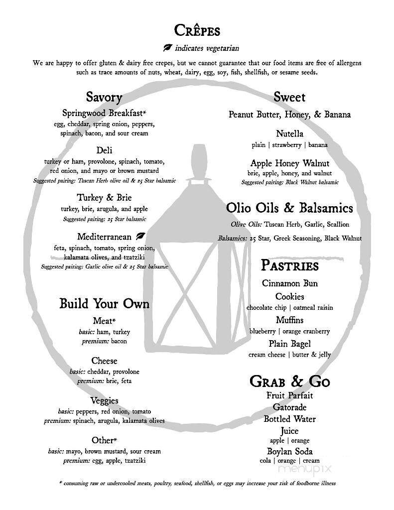 Ancestor Coffeehouse & Creperie - North Cornwall Township, PA menu_pic