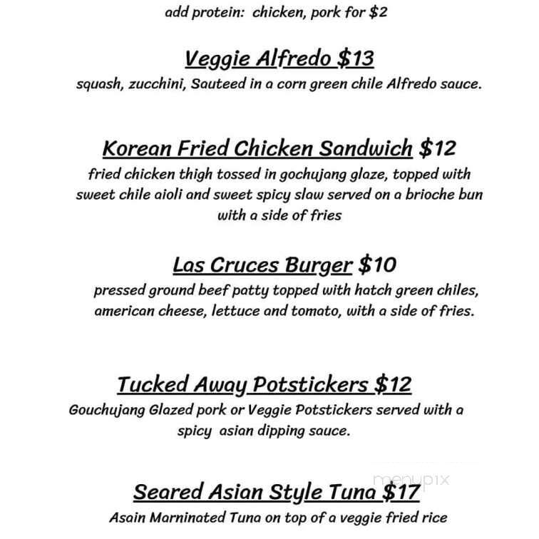 Tucked Away Craft Kitchen & Bar - Mesa, AZ menu_pic