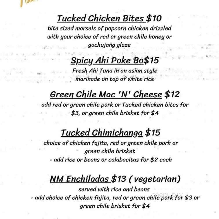Tucked Away Craft Kitchen & Bar - Mesa, AZ menu_pic
