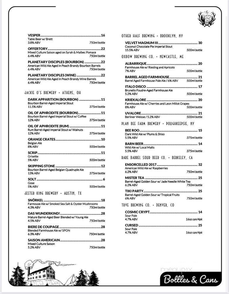Forestry Camp - Asheville, NC menu_pic