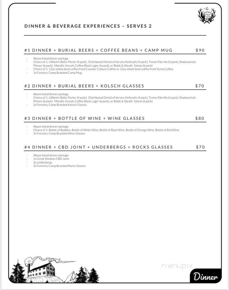 Forestry Camp - Asheville, NC menu_pic