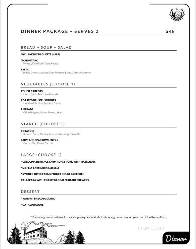 Forestry Camp - Asheville, NC menu_pic