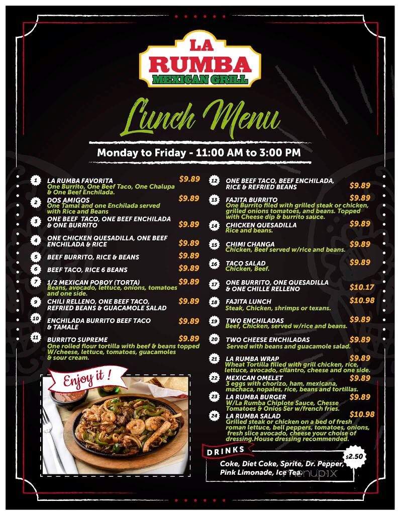 La Rumba - DeQuincy, LA menu_pic