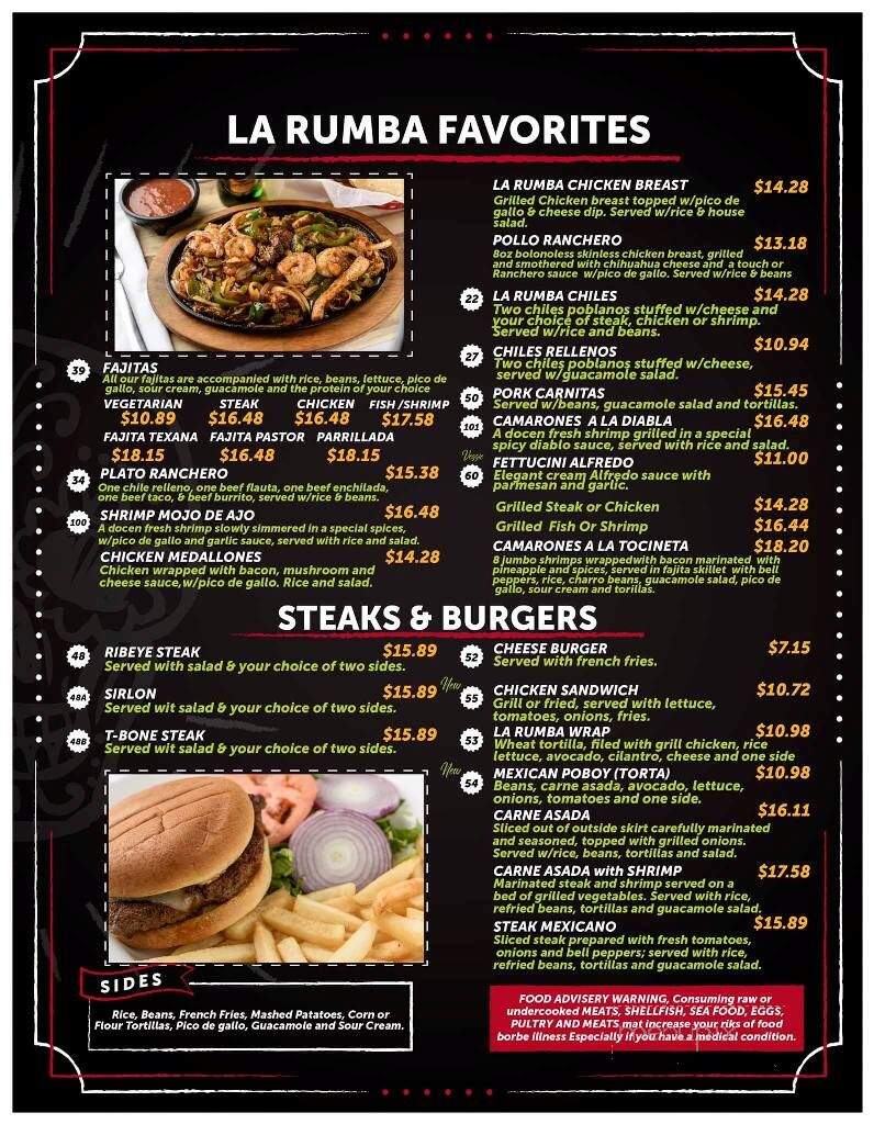 La Rumba - DeQuincy, LA menu_pic
