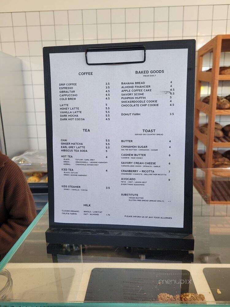 States Coffee x Bread - Berkeley, CA menu_pic