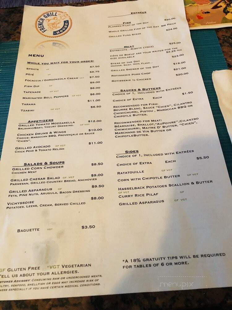 French Grill House - West Palm Beach, FL menu_pic