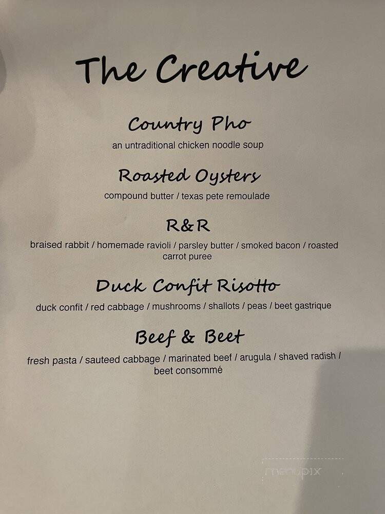 Cille & Scoe - Greensboro, NC menu_pic