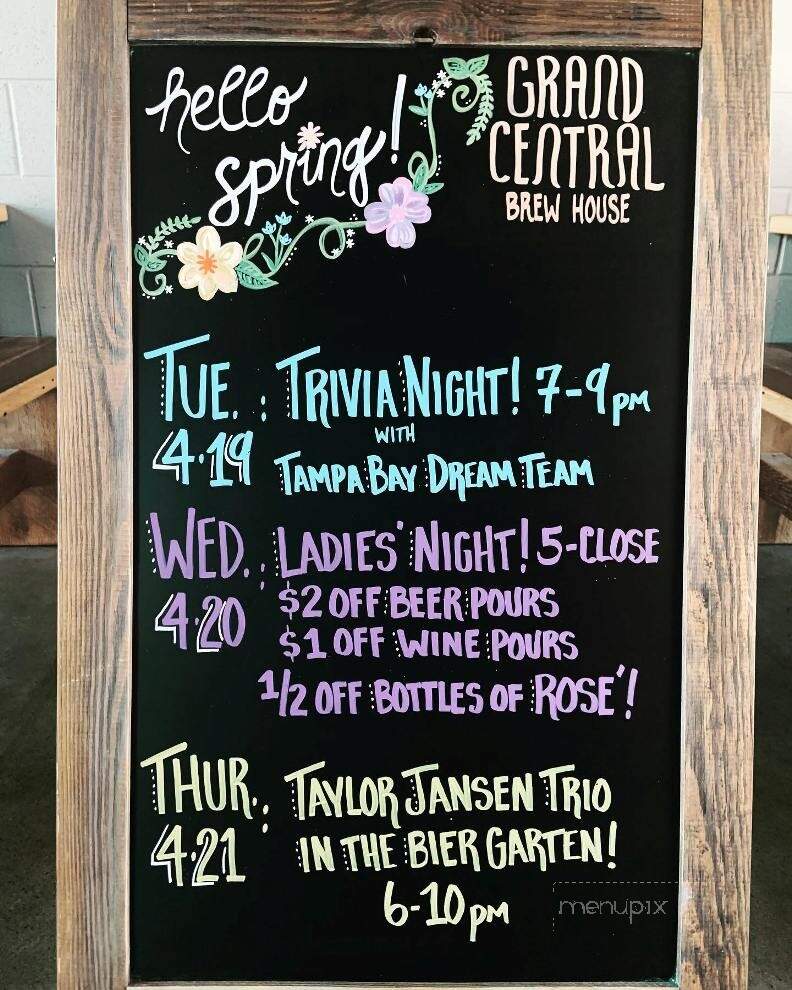 Grand Central Brewhouse - St. Petersburg, FL menu_pic