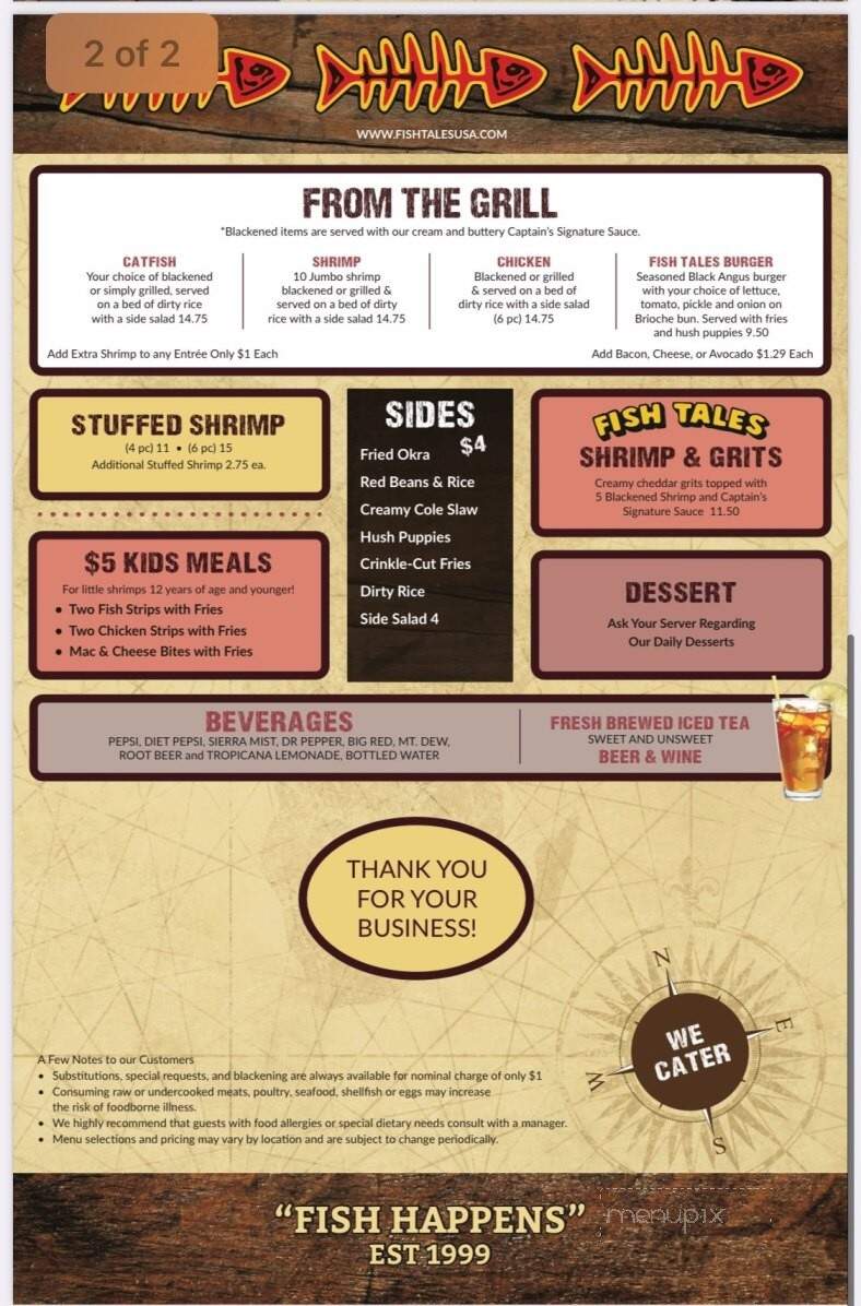 Fish Tales Jasper - Jasper, TX menu_pic