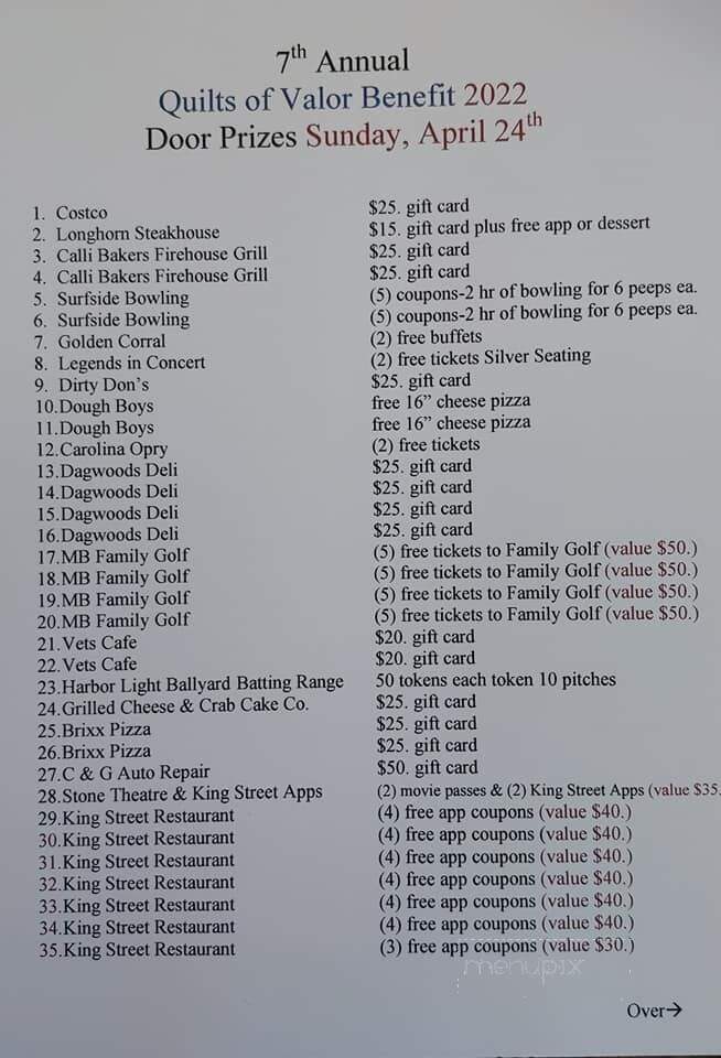 Veterans Cafe & Grille - Myrtle Beach, SC menu_pic