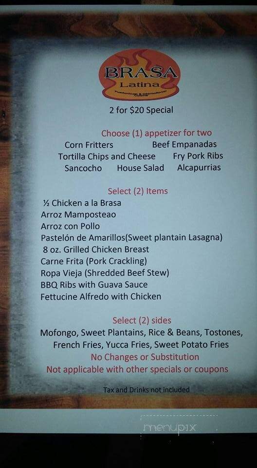 Brasa Latina - Lakeland, FL menu_pic