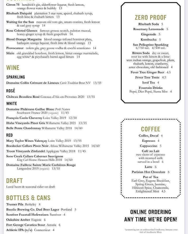Marche Restaurant - Eugene, OR menu_pic