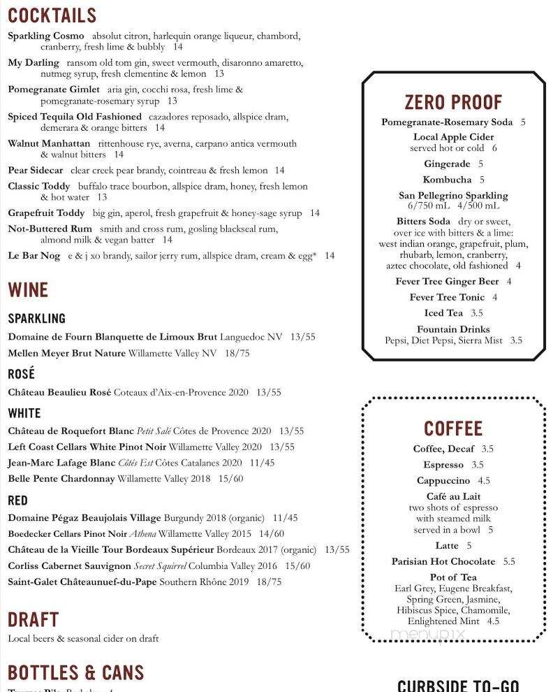 Marche Restaurant - Eugene, OR menu_pic