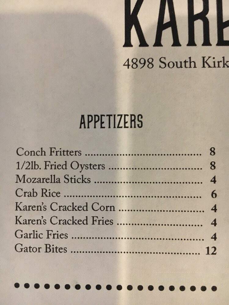 Karen's Tasty Crabs - Orlando, FL menu_pic