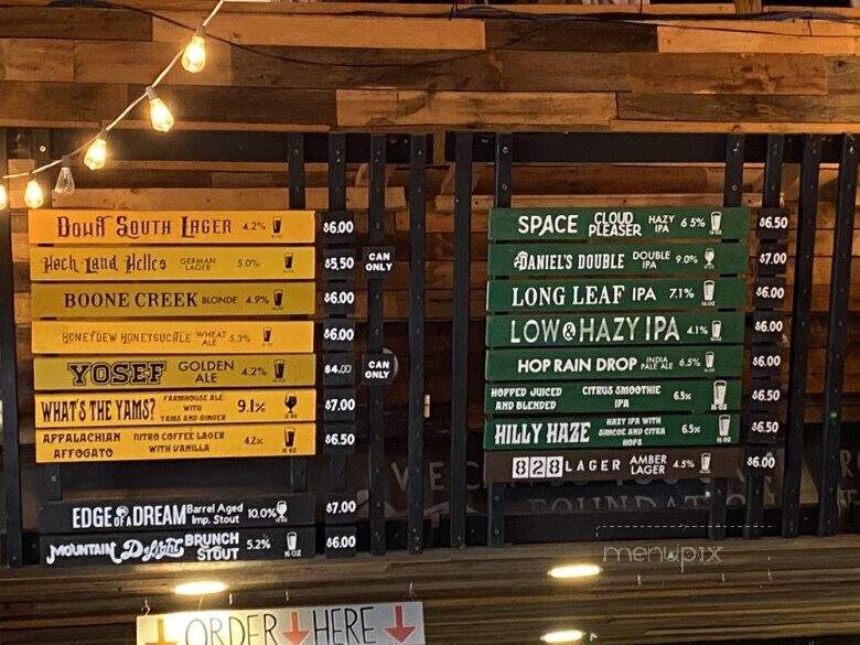 Appalachian Mountain Brewery - Boone, NC menu_pic