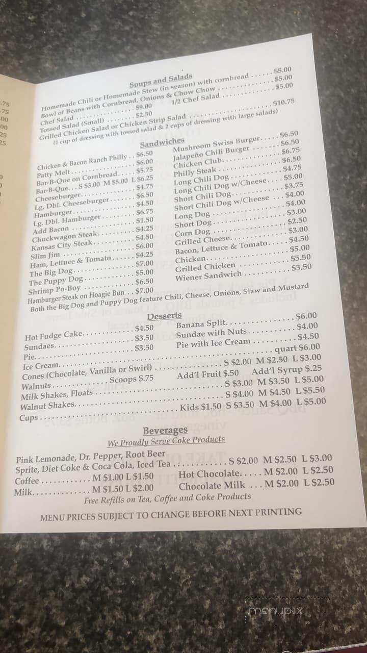 Snow White Drive in - Lebanon, TN menu_pic