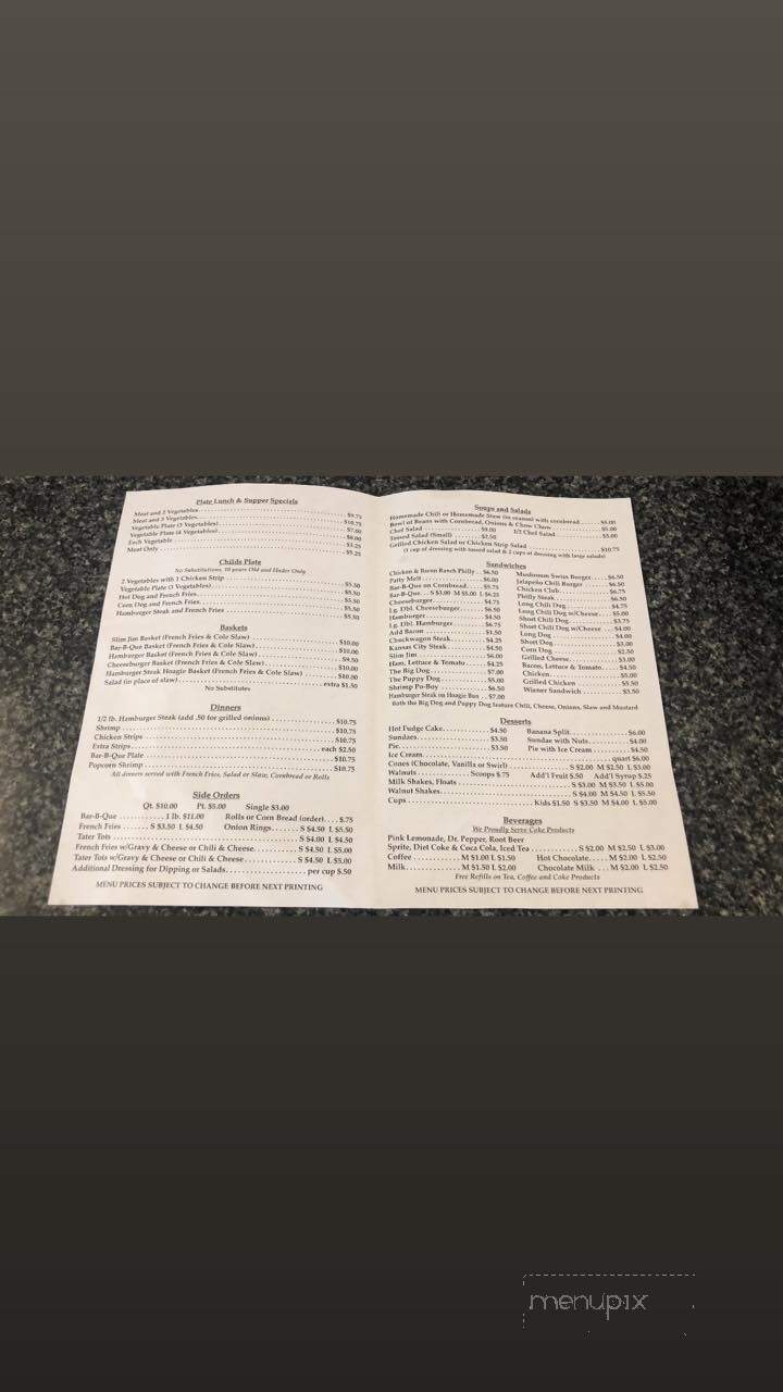 Snow White Drive in - Lebanon, TN menu_pic