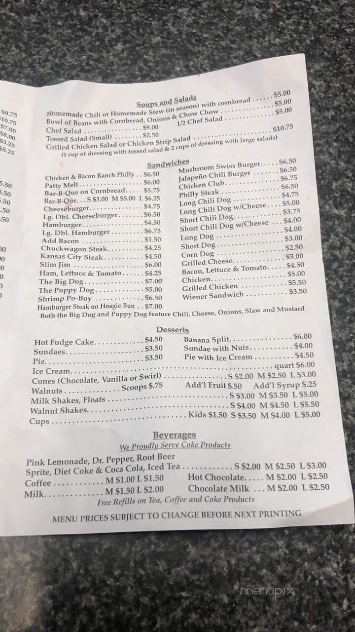 Snow White Drive in - Lebanon, TN menu_pic