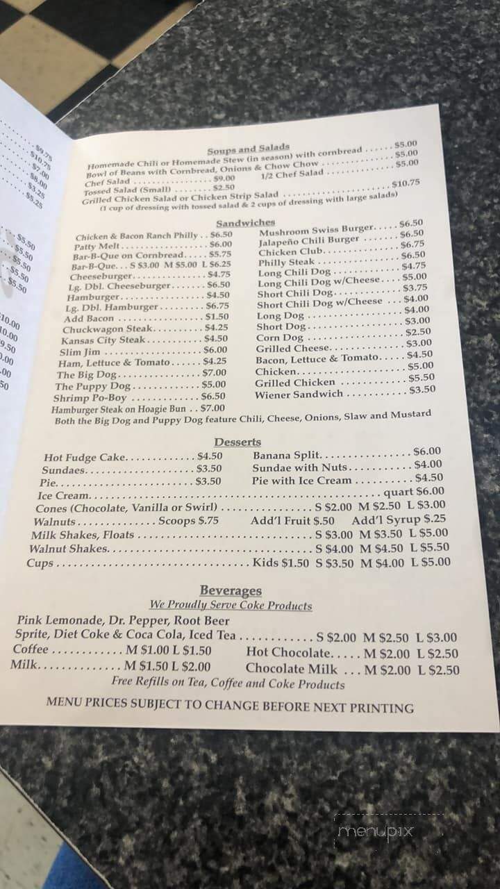 Snow White Drive in - Lebanon, TN menu_pic