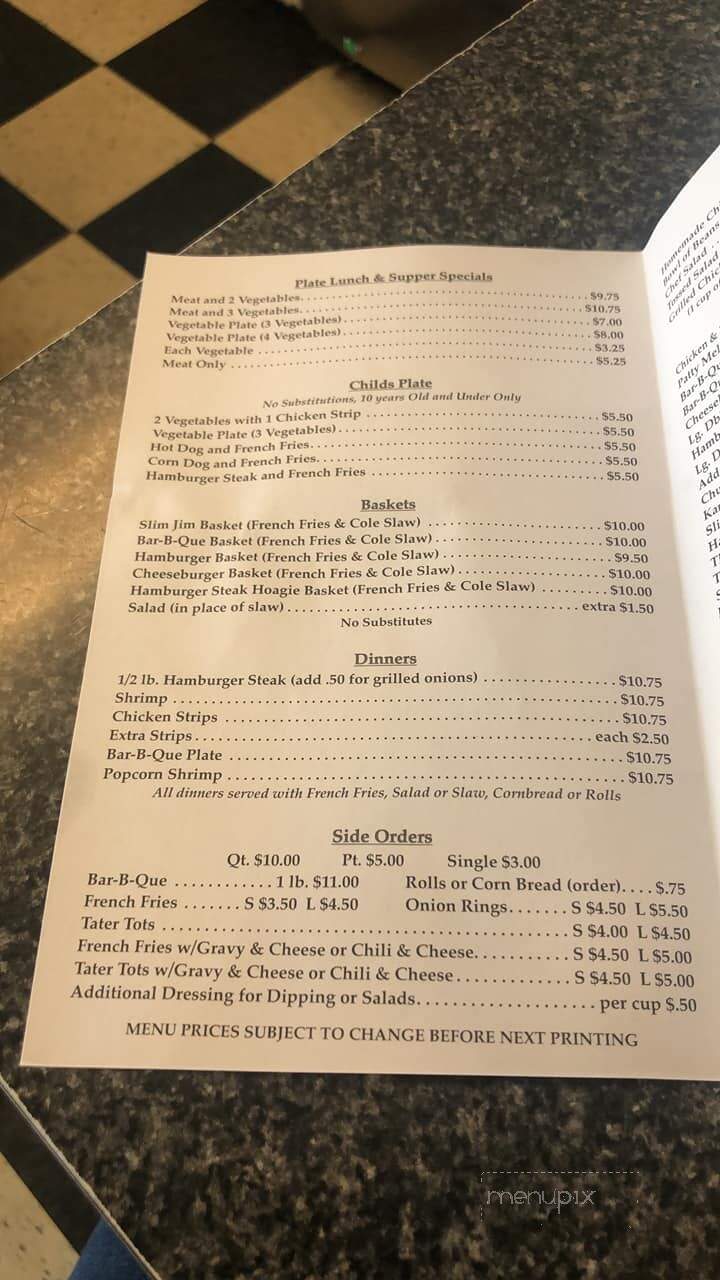 Snow White Drive in - Lebanon, TN menu_pic