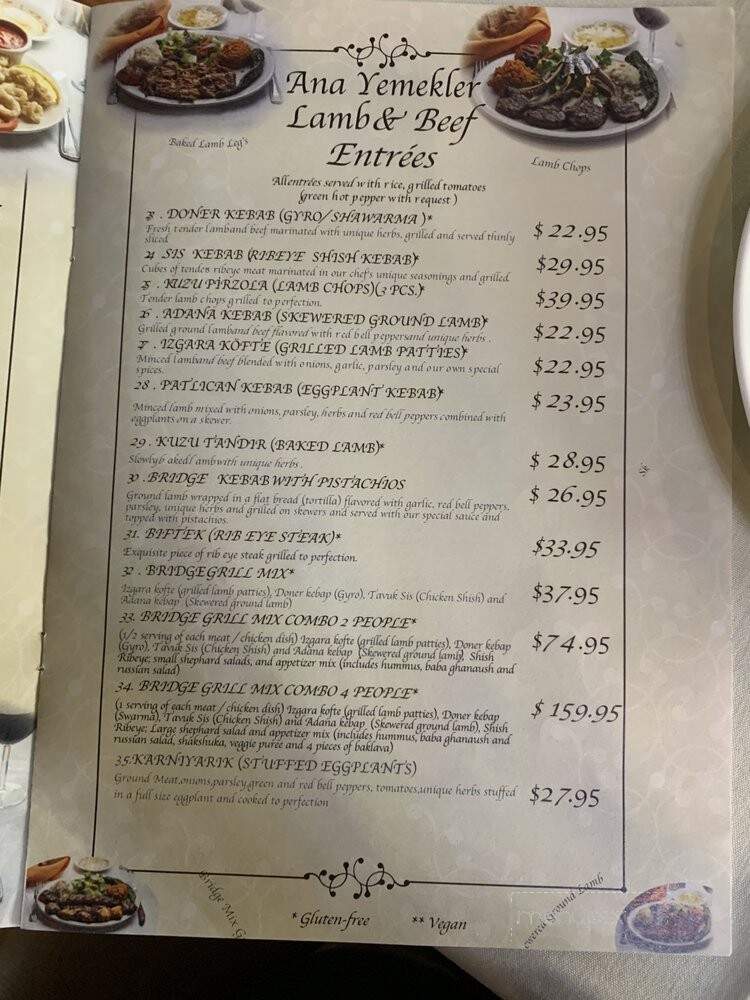 Bridge Turkish & Mediterranean Grill - Highland Park, NJ menu_pic