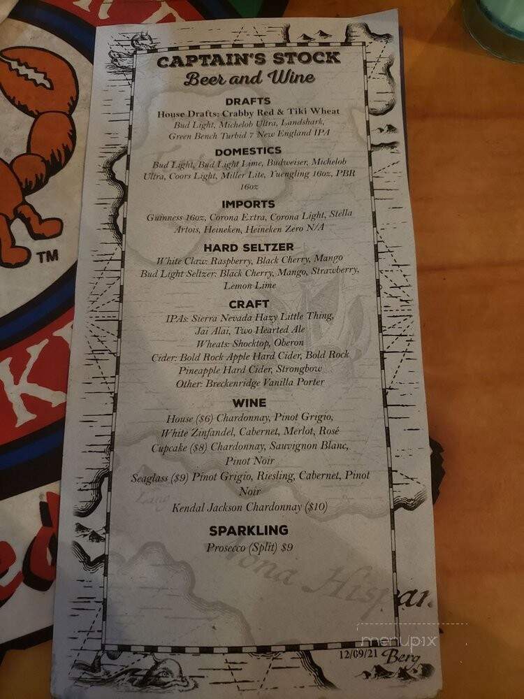 Sneaky Tiki - Sarasota, FL menu_pic