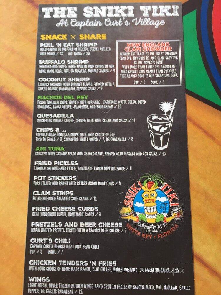 Sneaky Tiki - Sarasota, FL menu_pic