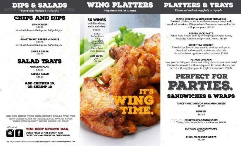 King Street Grille - Johns Island, SC menu_pic