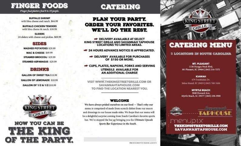 King Street Grille - Johns Island, SC menu_pic