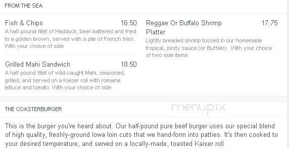 Coasters Pub - Indian Harbor Beach, FL menu_pic