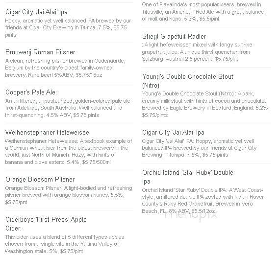 Coasters Pub - Indian Harbor Beach, FL menu_pic